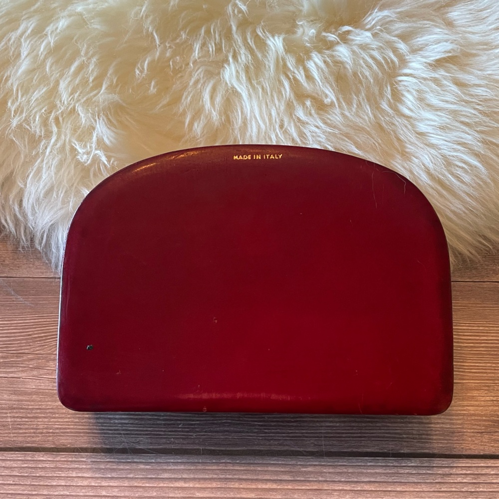 Antique/vintage Leather Jewelry/Trinket Box ~ Italy - Picture 3 of 11